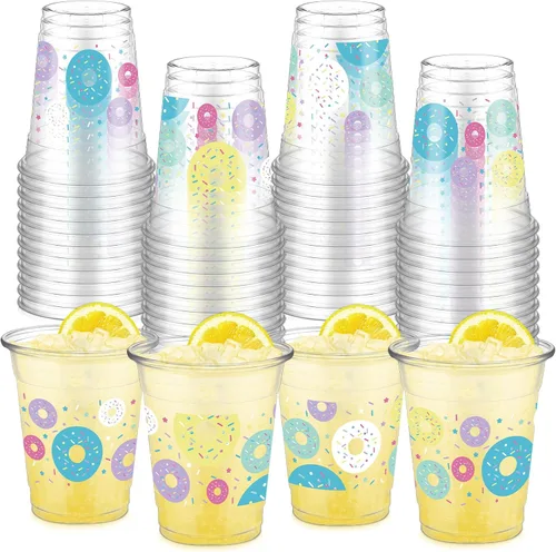 Vista 15 de FoldTier 50 Piezas Vasos de los Años 50 de 12 oz Plástico Vasos Regreso a los Años 50 Vasos Transparentes Desechables de los Años 50 Vasos Temáticos
