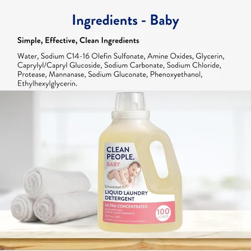 Vista 6 de The Clean People - Detergente líquido para ropa con envase reciclable, combate las manchas - Ultra concentrado, jabón para lavar ropa - Detergente