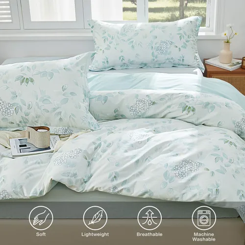 Vista 431 de SAPHREAS Juego de funda de edredón de algodón, tamaño King, a cuadros color gris oscuro y gris, geométrico, 3 piezas, 1 funda de edredón y 2 fundas