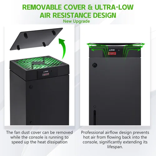 Vista 7 de G-STORY Cooling Fan for Xbox Series X with Automatic Fan Speed Adjustable by Temperature, LED Display, High Performance Cooling, Low Noise, 3 Speed