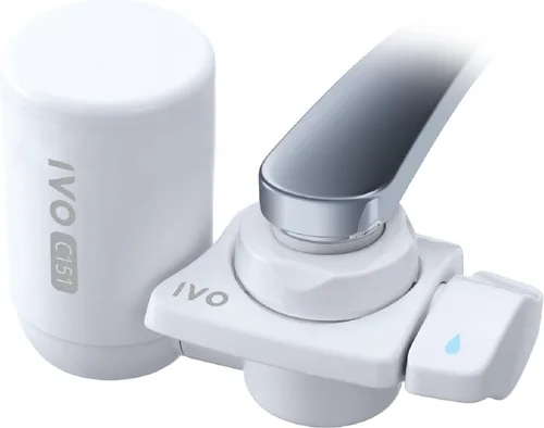 IVO Water Filter for Sink Faucet – 4-Stages with Microfiltration Technology – Removes Chlorine, Rust, Sediments and Microscopic Contaminants –