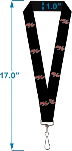 Vista 3 de Hebilla Abajo Cordón-1.0 "-Dodge Challenger R/t Emblem Repeat Negro/Wh