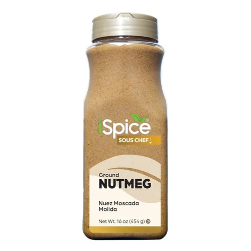 iSpice La nuez moscada de alta calidad, la nuez moscada molida es libre de gluten y sin OMG, 100% natural, el molido se utiliza en café, té,