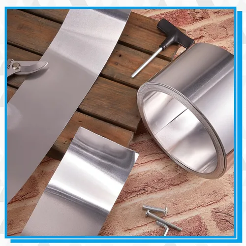 Vista 5 de Zonon Rollo de aluminio de 4 "x 100' para techo y jardín, paneles de techo de metal resistentes a la intemperie intermitentes para prevención