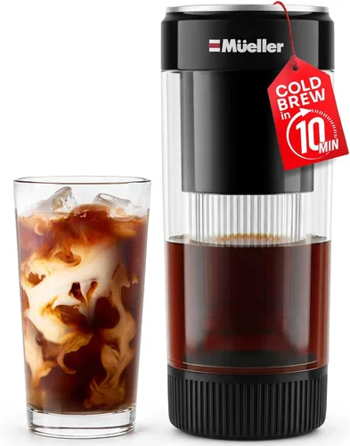Mueller RapidBrew Cafetera de Café Frío - Máquina de Café Frío Portátil y Recargable de Preparación Rápida en 10 Min para Café y Té - Intensidad