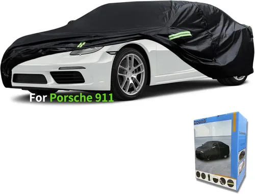 Vista 19 de Funda a medida para automóvil Porsche, 7 capas de cubierta impermeable para todo tipo de clima, para exteriores, cubierta completa contra la lluvia