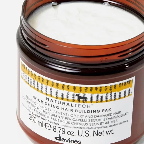 Vista 5 de Davines Naturaltech - Paquete nutritivo para la construcción del cabello, reestructuración e hidratación para cabello seco y dañado, con queratina