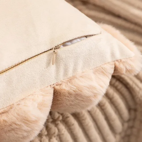 Vista 3 de Juego de 2 fundas de almohada de 18 x 18 pulgadas, almohadas para sala de estar, almohadas para cama de piel sintética