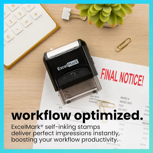 Vista 3 de ¡Aviso final! Sello de goma autoentintado - Tinta roja