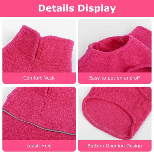 Vista 5 de Chaleco de forro polar para perro, ropa de invierno para mascotas para perros pequeños, niño o niña, suéter cálido de forro polar para cachorros