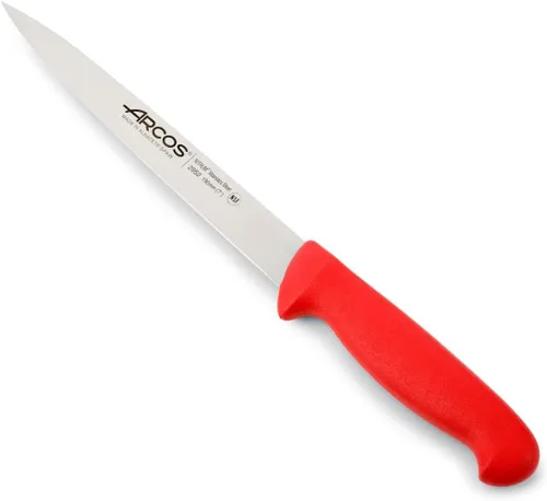Vista 7 de Arcos Cuchillo de filete de acero inoxidable nitrum de 8 pulgadas. Mango ergonómico de polipropileno y hoja de 7.874 in. Cuchillo afilado para Negro