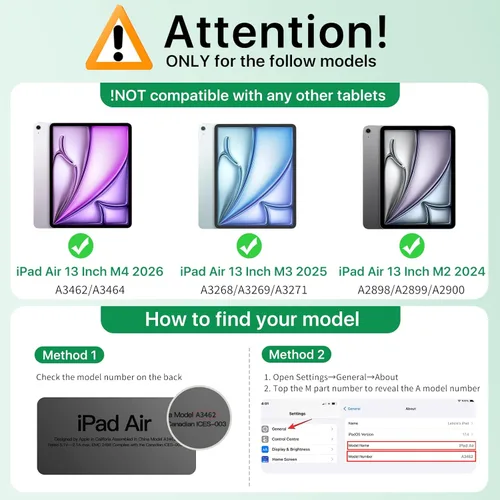 Vista 25 de MoKo Funda para iPad Air de 13 pulgadas M3 2025 y M2 2024 con soporte para lápices, funda para iPad Air 13 [protector de pantalla integrado]