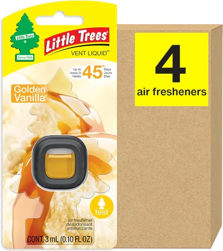 Little Trees - Ambientador de aire de coche, líquido de ventilación que proporciona un aroma duradero para el automóvil o el hogar | Golden Vanilla,