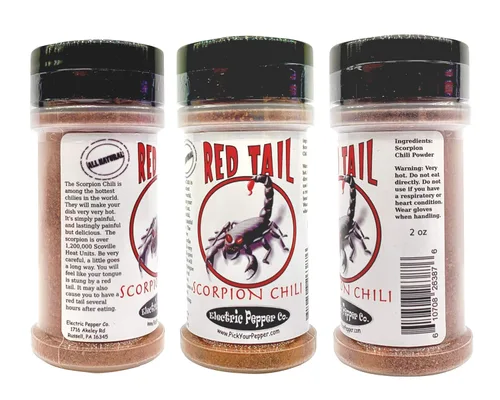 Vista 6 de Scorpion Chili Powder Spice Seasoning Trinidad Moruga Red Tail