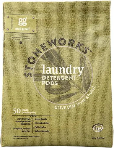 Vista 12 de Grab Green Stoneworks - Cápsulas de detergente para ropa, 100 unidades, aroma de rama de abedul, a base de plantas y minerales, limpia
