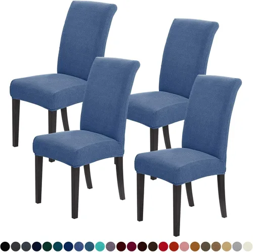 Vista 44 de Joccun - Juego de 4 fundas para sillas de comedor, fundas elásticas para sillas de comedor, fundas de asiento para sillas de comedor, funda