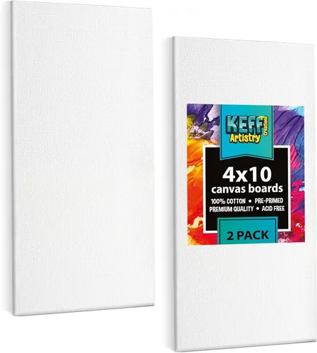 Vista 18 de KEFF Tablas de Lienzo para Pintar - 4x10 Paquete de 18 Paneles de Lienzo a Granel, 100% Algodón Lienzo Triple Impreso en Prima para Suministros