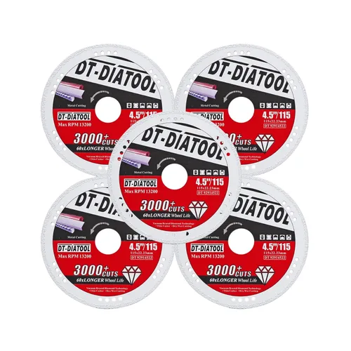 Vista 20 de DT-DIATOOL Ruedas de corte de diamante de 4 x 7/8 "para cuchillas de corte de metal de acero y hierro para amoladora angular