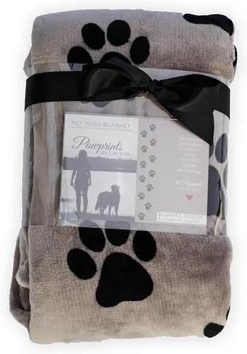 Pawprints Left by You - Manta conmemorativa para mascotas con sentimiento sincero, regalo reconfortante para pérdida de mascotas/duelo de mascotas