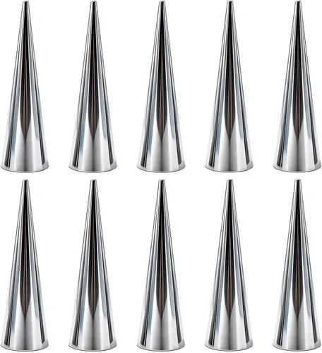 Moldes de croissant para cuernos de crema de acero inoxidable, 10 unidades, herramientas para hornear en espiral NUOMI