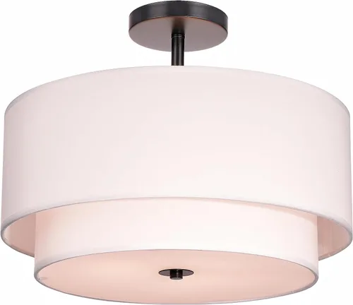 Vista 9 de FRIDEKO HOME Lámpara de techo semiempotrada de 3 luces, moderna, cerca del techo, con 2 capas de tela, para dormitorio, sala de estar, cocina