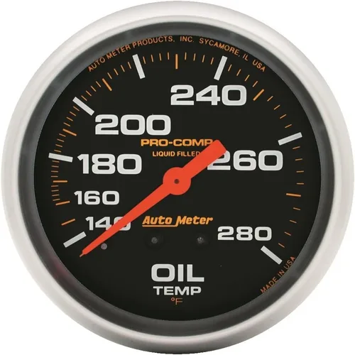 Auto Meter 5443 Pro-Comp - Medidor de temperatura de aceite mecánico lleno de líquido