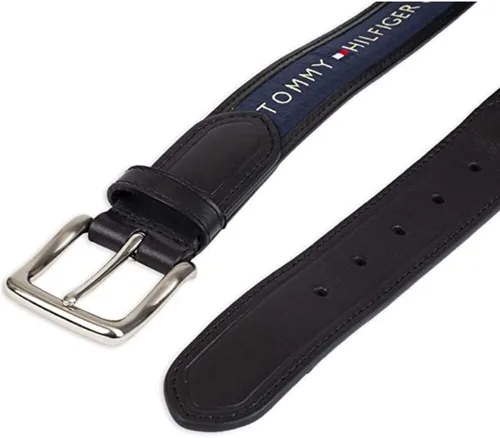 Vista 3 de Tommy Hilfiger - Cinturón de tela con incrustaciones de cinta para hombre, con hebilla de un solo diente