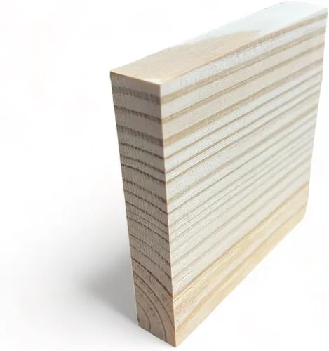 Paquete de 4 bloques de madera sin terminar para manualidades, tablero de madera de pino de 6 x 6 x 1 3/8 pulgadas, bloques rectangulares de madera