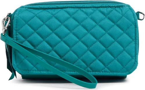 Vista 24 de Vera Bradley - Bolso cruzado de algodón todo en uno con protección RFID para mujer Amatista Plaid - Algodón Reciclado