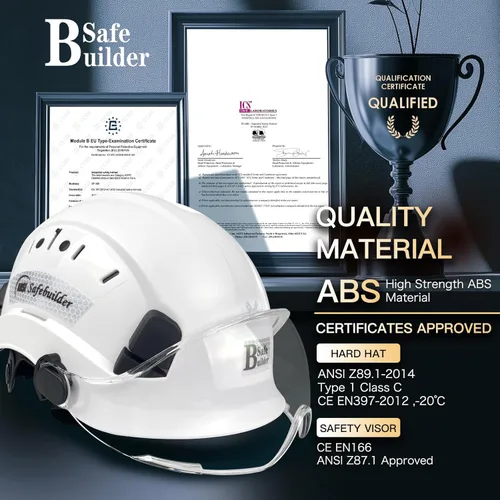 Vista 3 de Casco de Seguridad de Construcción con Visera Casco Duro ABS Cascos Duros de Ventilación Ajustable Protección de Cabeza de Trabajo Industrial