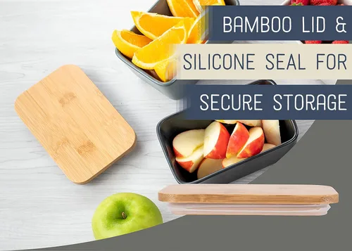 Vista 5 de Nat & Jules - Mantequera de cerámica de 1/2 libra, 2 barras con tapa hermética de bambú, accesorio de cocina, soporte para contenedores