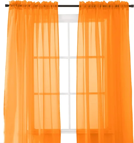 Vista 22 de Elegant Comfort Panel transparente de 2 piezas con bolsillo para barra de 2 pulgadas, cortinas de ventana de 40 pulgadas de ancho x 84 pulgadas