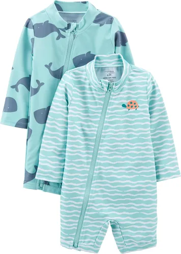 Simple Joys by Carter's Paquete de 2 camisetas de protección con cremallera de 1 pieza para niño