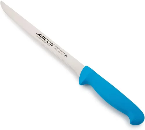 Vista 8 de Arcos Cuchillo de filete de acero inoxidable nitrum de 8 pulgadas. Mango ergonómico de polipropileno y hoja de 7.874 in. Cuchillo afilado para Negro