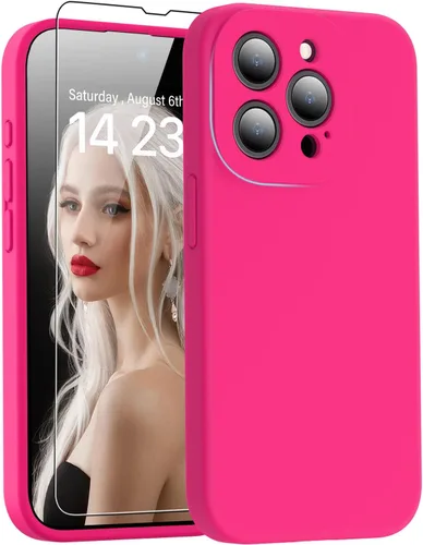 Vista 26 de DEENAKIN Funda de silicona compatible con iPhone 12 Pro Max con protector de pantalla, protección mejorada de la cámara, ajuste delgado y suave