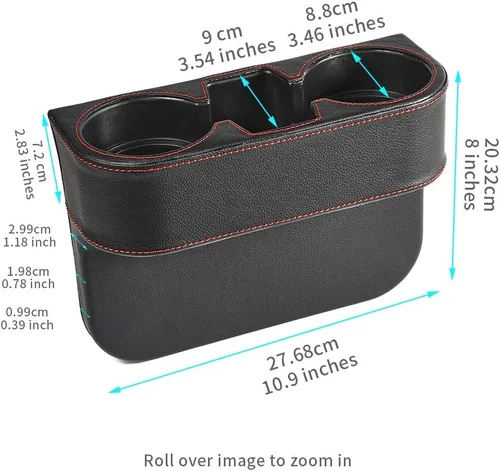 Vista 2 de Organizador Multifuncional para Asiento de Coche con Soporte para Tazas, Teléfono y Botella