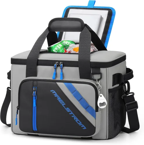 Vista 11 de Maelstrom Cooler Bag, 30 Cans Beach Cooler, Large Leakproof Insulated Soft Cooler with Bottle Opener, Ice Chest, Portable Collapsible Cooler for