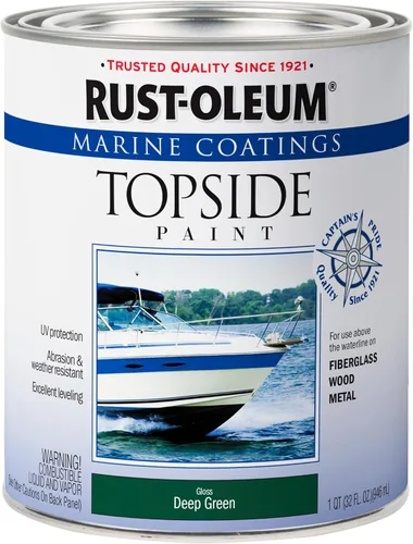 Vista 21 de Rust-Oleum 207005 Pintura para cubierta marina Marine Coatings, cuarto de galón, color gris acorazado