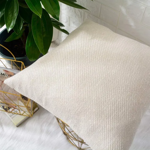 Vista 3 de MERNETTE Funda de cojín cuadrado de chenille, suave, decorativa, para decoración del hogar, para sofá, cama, silla, sillón, paquete de 2