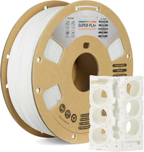 Vista 27 de Overture PLA Plus (PLA+) Filamento de 1/16 pulgadas, dureza mejorada con rollo PLA, con superficie de construcción 3D de 7.87 × 7.87 pulgadas, PLA