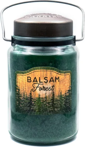 Vista 56 de McCall’s Candles Vanilla Bourbon Vela perfumada de 26 onzas Hecha en EE. UU. Frasco rústico vintage con asa de transporte Fragancia cálida