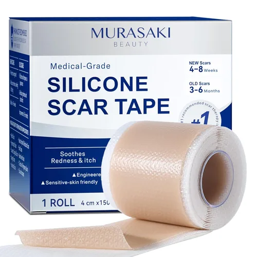 Hojas de silicona para cicatrices quirúrgicas, rollo de 1.6 x 60 pulgadas, cinta de silicona de grado médico para cicatrices de cesárea, queloides e