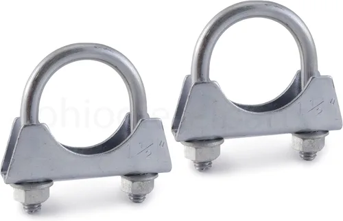 Vista 6 de Abrazadera de silenciador resistente de 3 pulgadas - Estilo de sillín con perno en U - Zinc (paquete de 2)