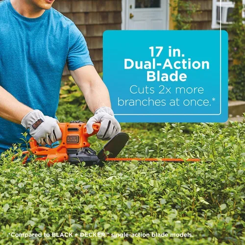 Vista 2 de BLACK+DECKER Cortasetos eléctrico, 17 pulgadas (BEHT150)