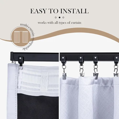 Vista 7 de Rieles flexibles para cortinas de techo, riel de techo para cortinas, riel de aluminio para cortinas montaje en techo, riel de cortina montaje