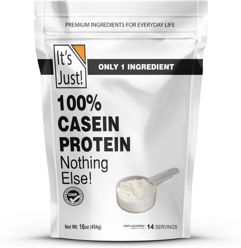 It's Just! - Proteína en Polvo 100% Caseína, Hecho en EE.UU., Un Ingrediente, Combustión Lenta, Liberación Prolongada (1 Libra (Paquete de 1), Sin