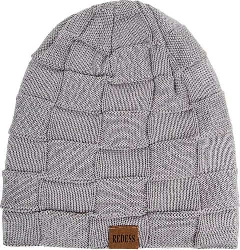 Vista 2 de REDESS Gorro para hombre y mujer, gorro de invierno cálido, gorro de punto holgado grueso