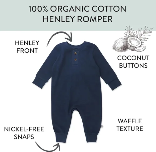 Vista 3 de HonestBaby Romper Coverall Sets One-piece Jumpsuit Organic Cotton