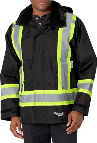 VIKING Professional Journeyman 300D Rip-Stop Fire Retardant Reflective Jacket - Fire Resistant Hi Vis Jackets for Men