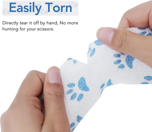 Vista 4 de RISEN Vendaje Cohesivo 2" x 5 Yardas, 6 Rollos, Vendaje Autoadherente Cinta Médica, Gasa Adhesiva Flexible Transpirable de Primeros Auxilios Ideal